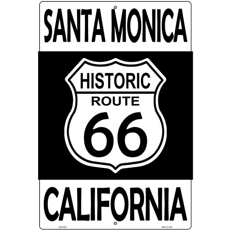 Santa Monica California Historic Route 66 Novelty Metal Parking Sign 12" x 18" (LGP)