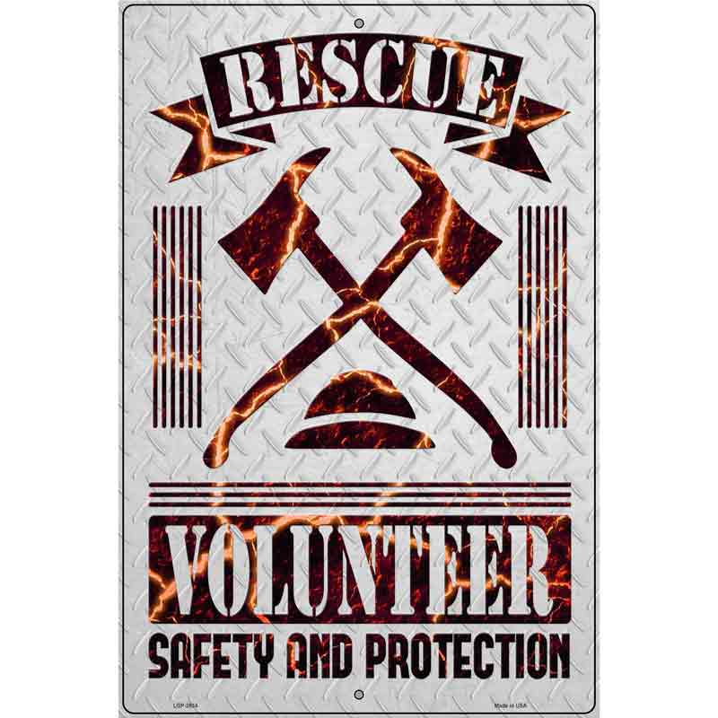 Rescue Volunteer Novelty Metal Parking Sign 12" x 18" (LGP)