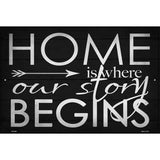 Home Our Story Begins Novelty Metal Parking Sign 12" x 18" (LGP)