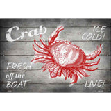 Crab Fresh off the Boat Novelty Metal Parking Sign 12" x 18" (LGP)