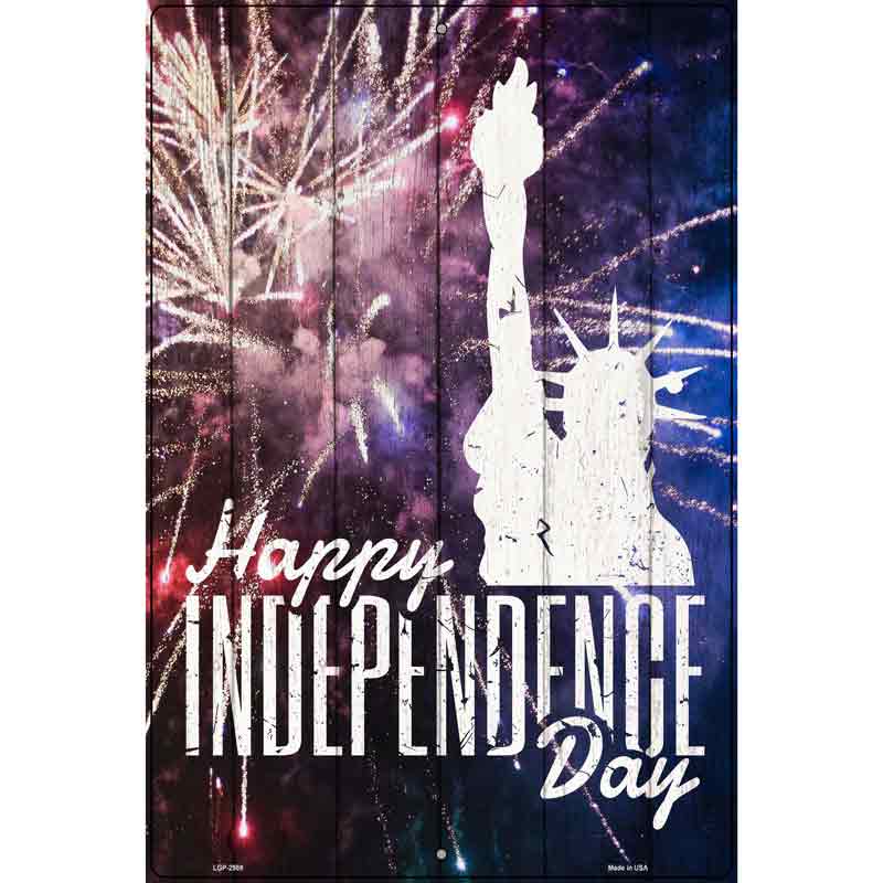 Happy Independence Day Novelty Metal Parking Sign 12" x 18" (LGP)