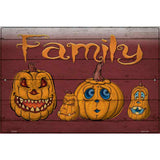 Family Cartoon Pumpkins Novelty Metal Parking Sign 12" x 18" (LGP)