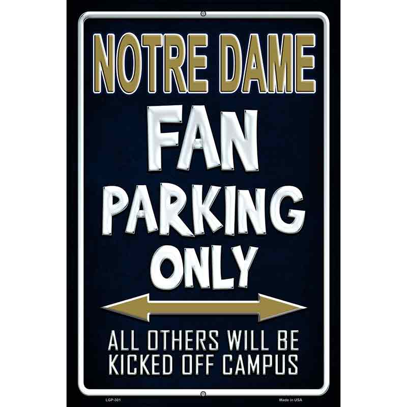 Notre Dame Metal Novelty Parking Sign 12" x 18" (LGP)