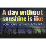 A Day Without Sunshine Is Like Novelty Metal Parking Sign 12" x 18" (LGP)