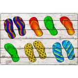 Flip Flops On Wood Novelty Metal Parking Sign 12" x 18" (LGP)