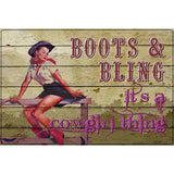 Boots & Bling Novelty Metal Parking Sign 12" x 18" (LGP)