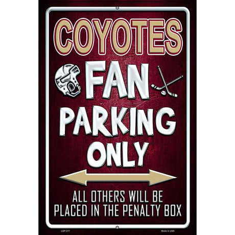 Coyotes Metal Novelty Parking Sign 12" x 18" (LGP)