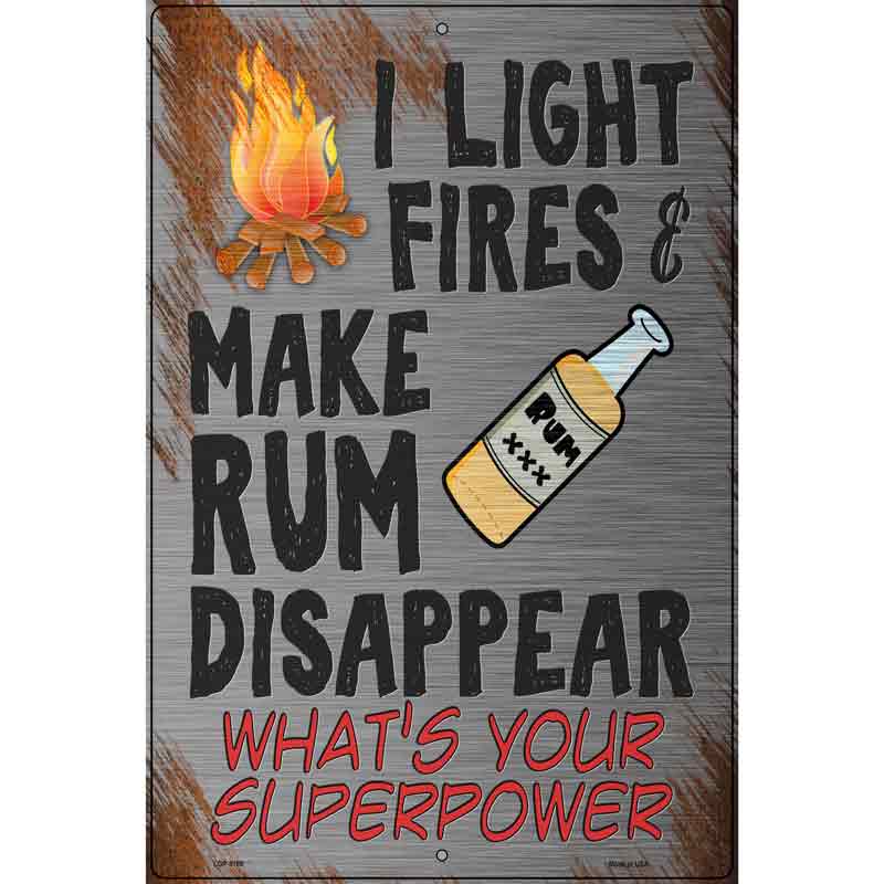 Make Rum Disappear Novelty Metal Parking Sign 12" x 18" (LGP)