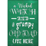 Wicked Witch and Grumpy Toad Novelty Metal Parking Sign 12" x 18" (LGP)