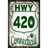 HWY 420 Connecticut Novelty Metal Parking Sign 12" x 18" (LGP)