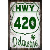 HWY 420 Delaware Novelty Metal Parking Sign 12" x 18" (LGP)