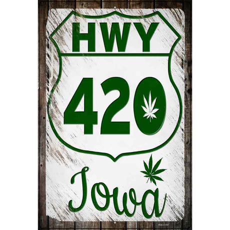 HWY 420 Iowa Novelty Metal Parking Sign 12" x 18" (LGP)