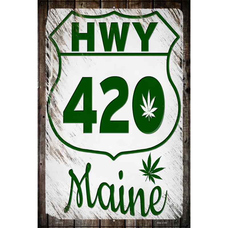 HWY 420 Maine Novelty Metal Parking Sign 12" x 18" (LGP)