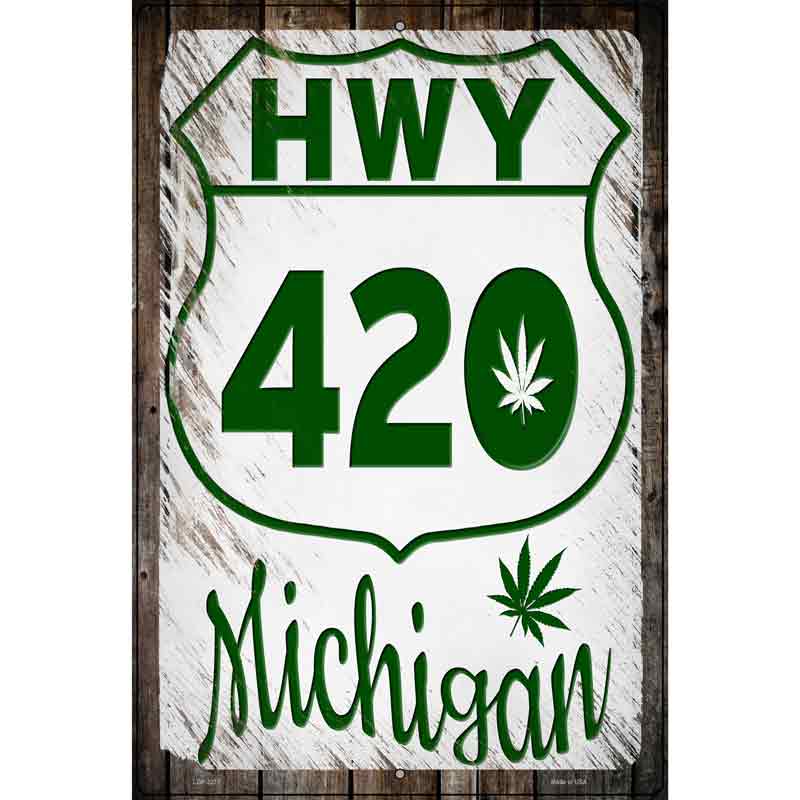 HWY 420 Michigan Novelty Metal Parking Sign 12" x 18" (LGP)