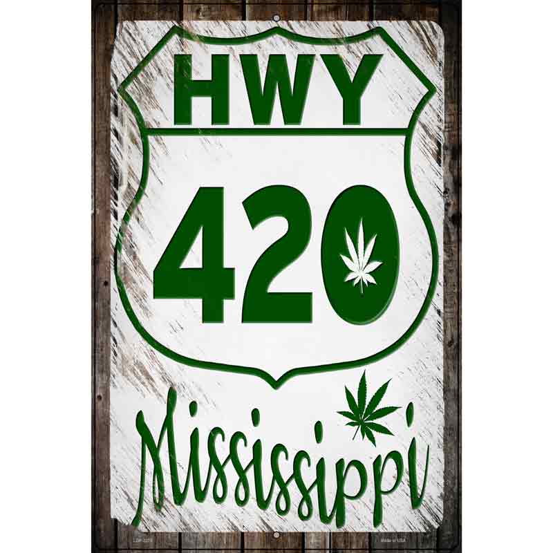 HWY 420 Mississippi Novelty Metal Parking Sign 12" x 18" (LGP)