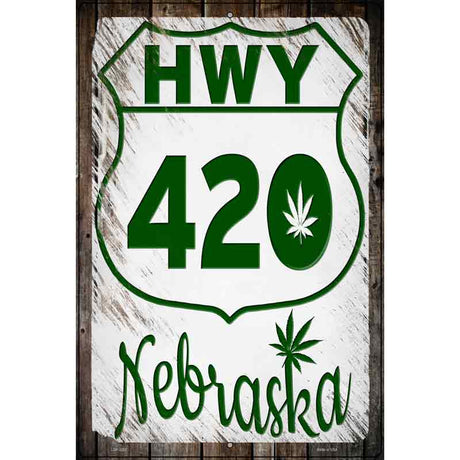 HWY 420 Nebraska Novelty Metal Parking Sign 12" x 18" (LGP)