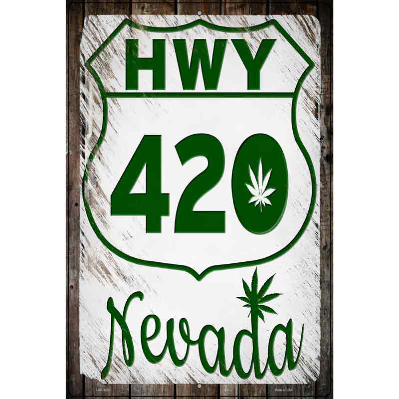 HWY 420 Nevada Novelty Metal Parking Sign 12" x 18" (LGP)