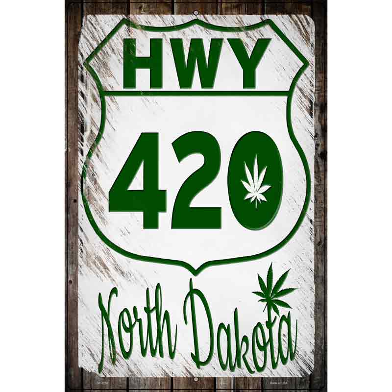 HWY 420 North Dakota Novelty Metal Parking Sign 12" x 18" (LGP)