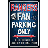 Rangers Metal Novelty Parking Sign 12" x 18" (LGP)