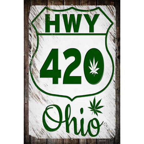 HWY 420 Ohio Novelty Metal Parking Sign 12" x 18" (LGP)