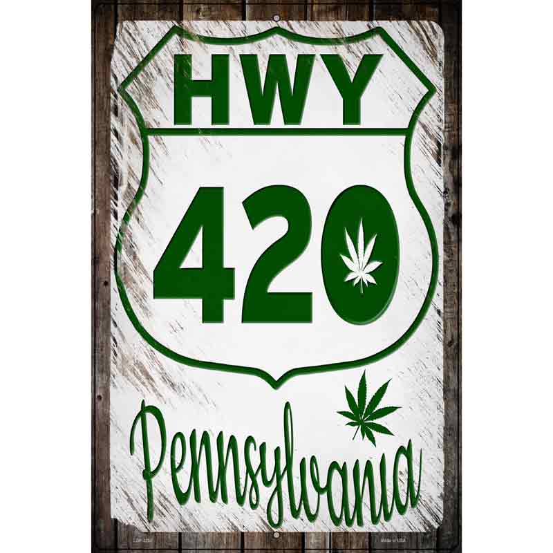 HWY 420 Pennsylvania Novelty Metal Parking Sign 12" x 18" (LGP)