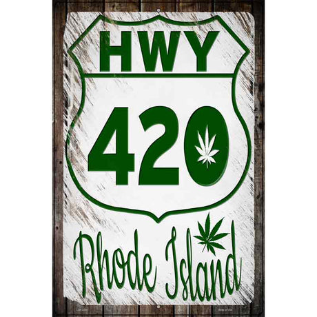 HWY 420 Rhode Island Novelty Metal Parking Sign 12" x 18" (LGP)