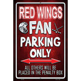 Red Wings Metal Novelty Parking Sign 12" x 18" (LGP)