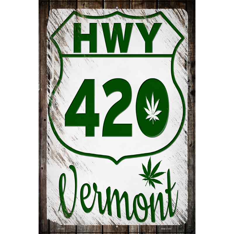 HWY 420 Vermont Novelty Metal Parking Sign 12" x 18" (LGP)