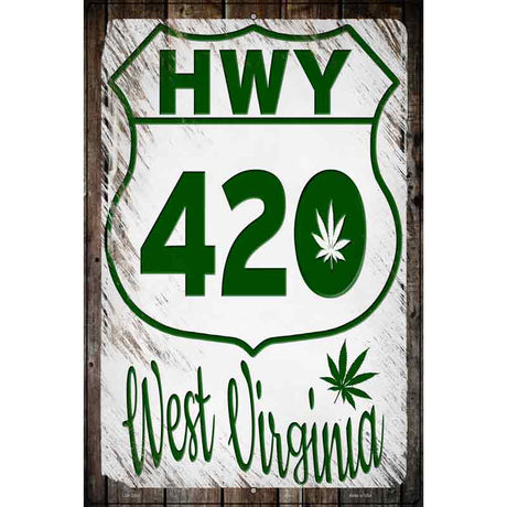 HWY 420 West Virginia Novelty Metal Parking Sign 12" x 18" (LGP)