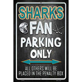 Sharks Metal Novelty Parking Sign 12" x 18" (LGP)