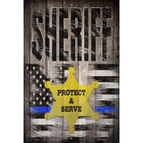 Sheriff Protect and Serve Novelty Metal Parking Sign 12" x 18" (LGP)