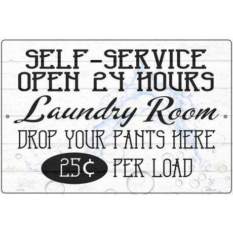 Self Service Laundry Room Novelty Metal Parking Sign 12" x 18" (LGP)