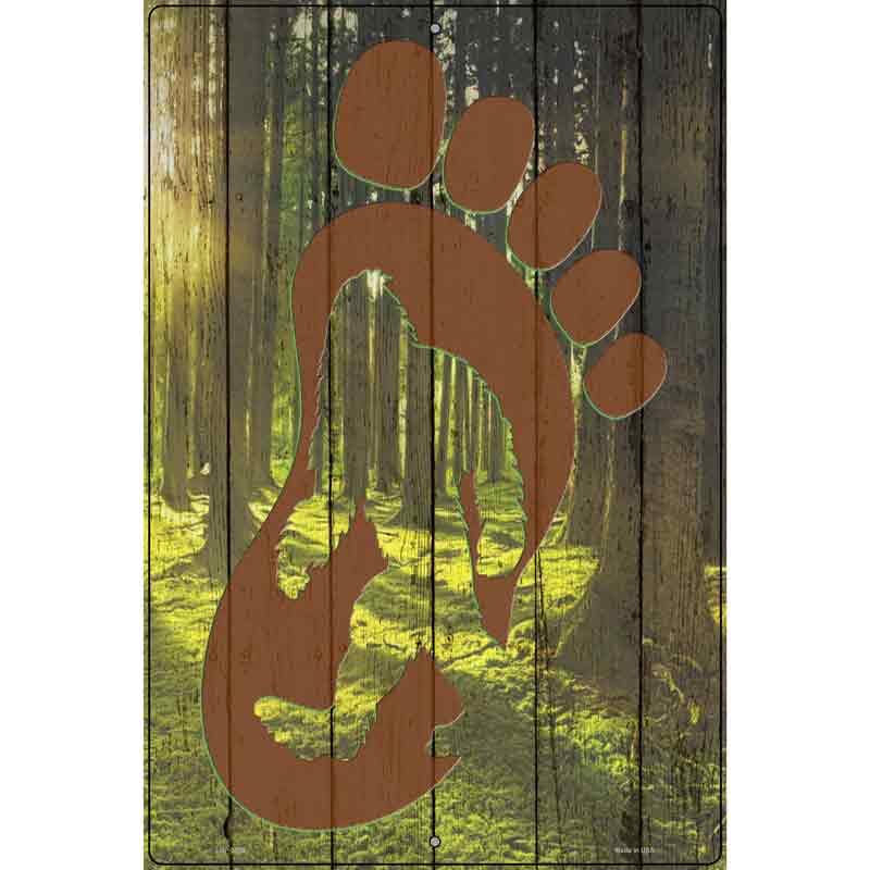 Bigfoot Foot Print Novelty Metal Parking Sign 12" x 18" (LGP)