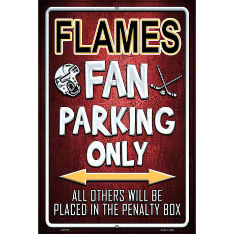 Flames Metal Novelty Parking Sign 12" x 18" (LGP)