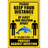 One Dolphin Apart Novelty Metal Parking Sign 12" x 18" (LGP)