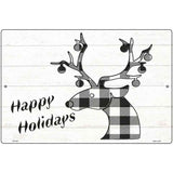 Happy Holidays Black Plaid Novelty Metal Parking Sign 12" x 18" (LGP)