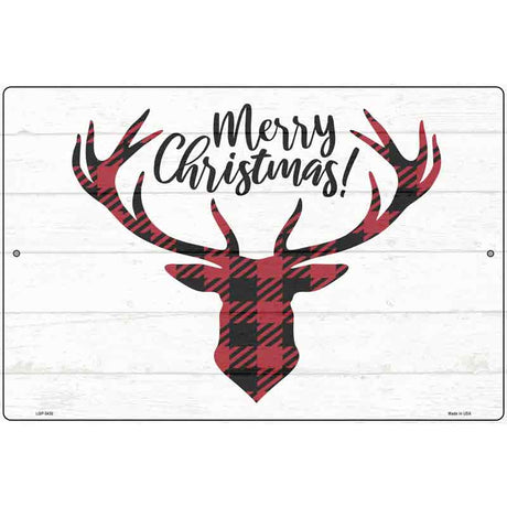 Merry Christmas Reindeer Novelty Metal Parking Sign 12" x 18" (LGP)