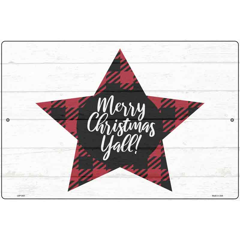 Merry Christmas Yall Novelty Metal Parking Sign 12" x 18" (LGP)