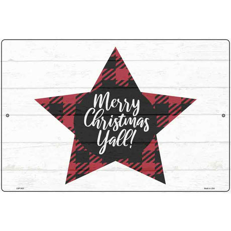 Merry Christmas Yall Novelty Metal Parking Sign 12" x 18" (LGP)