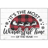 Sleigh Wonderful Time Of The Year Novelty Metal Parking Sign 12" x 18" (LGP)