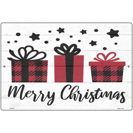 Merry Christmas Presents Novelty Metal Parking Sign 12" x 18" (LGP)