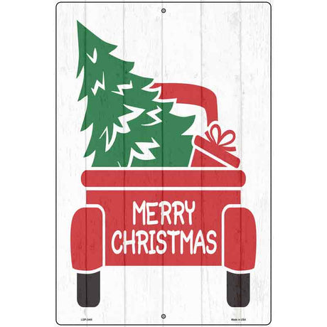 Merry Christmas Back Of Truck Novelty Metal Parking Sign 12" x 18" (LGP)