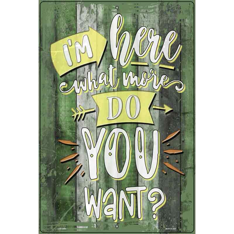 What More Do You Want Novelty Metal Parking Sign 12" x 18" (LGP)