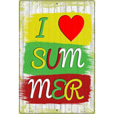 I Love Summer Novelty Metal Parking Sign 12" x 18" (LGP)