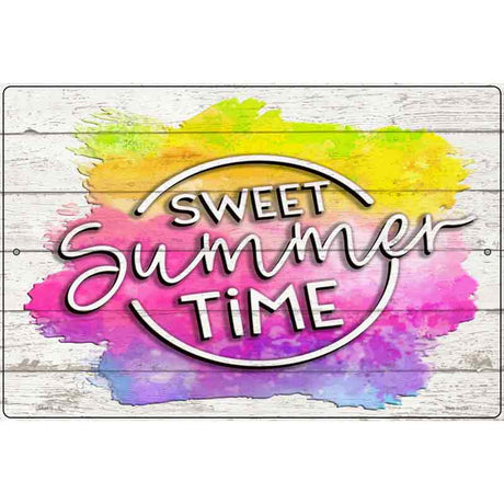 Sweet Summer Time Watercolor Novelty Metal Parking Sign 12" x 18" (LGP)