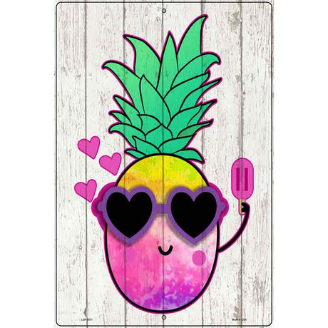 Watercolor Pineapple Novelty Metal Parking Sign 12" x 18" (LGP)