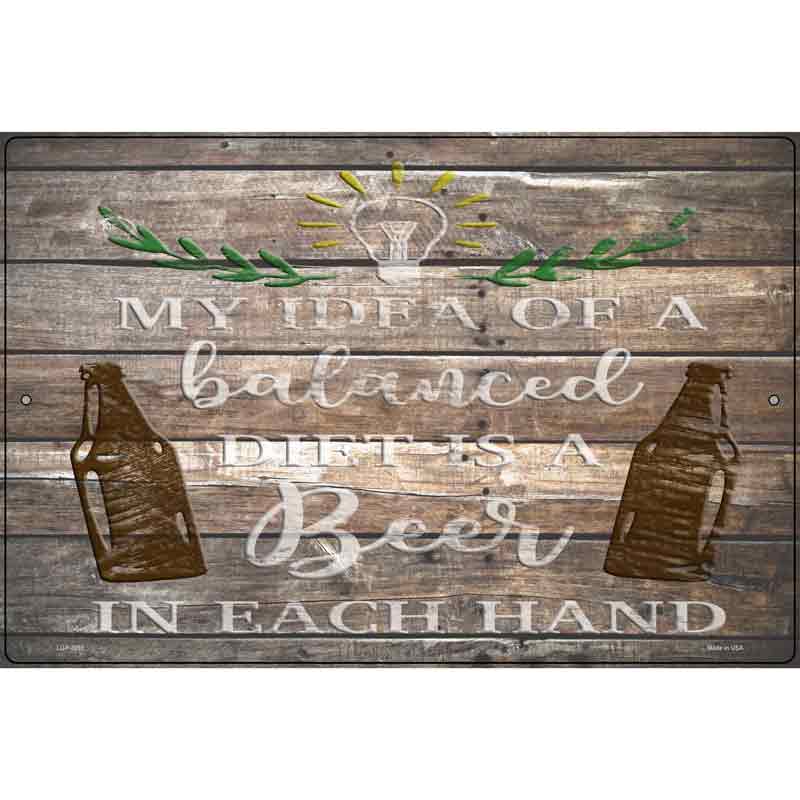 Beer In Each Hand Novelty Metal Parking Sign 12" x 18" (LGP)