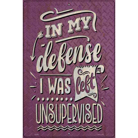 In My Defense Novelty Metal Parking Sign 12" x 18" (LGP)