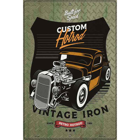 Retro Hotrod Novelty Metal Parking Sign 12" x 18" (LGP)