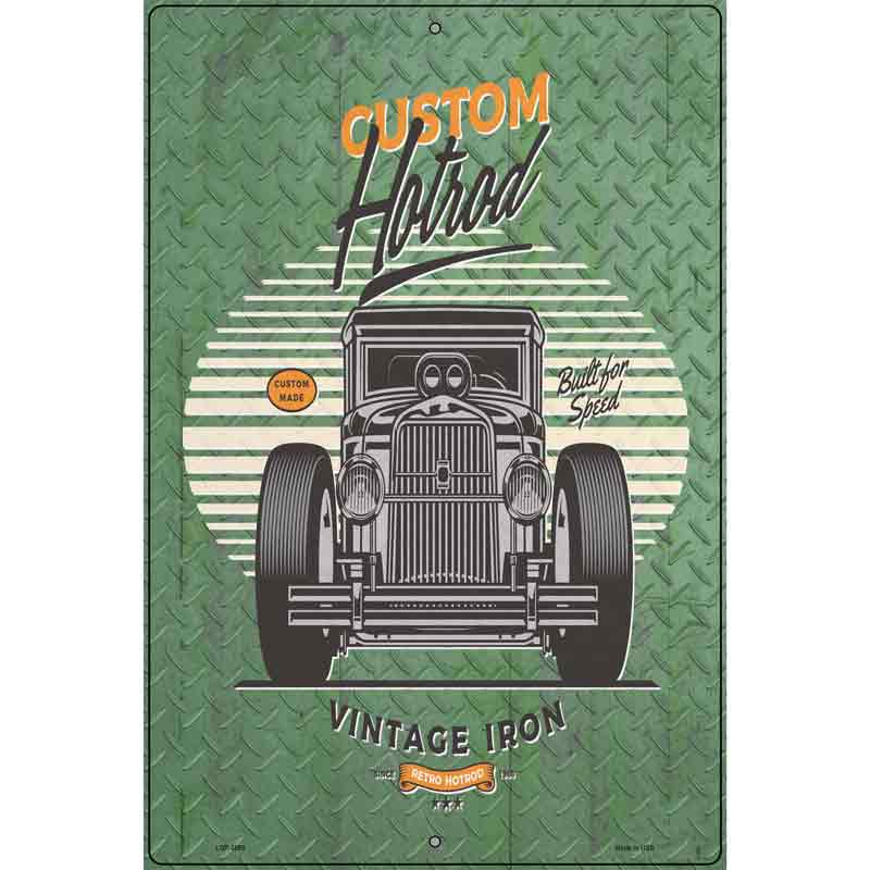 Custom Hotrod Front View Novelty Metal Parking Sign 12" x 18" (LGP)